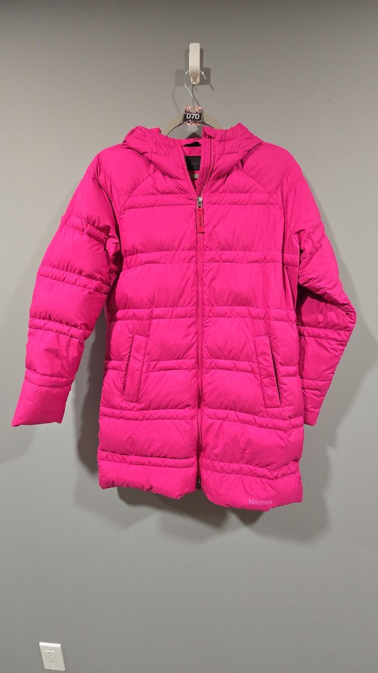 Girl's Marmot Goose Down Coat Jacket Fuchsia Pink Size XL Excellent B7